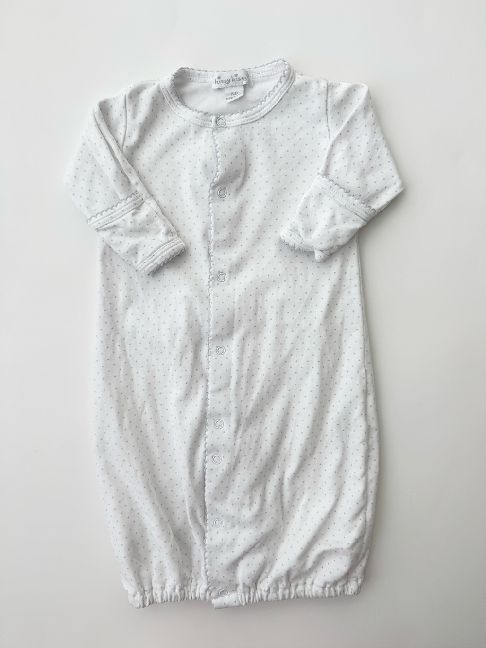 Kissy Kissy convertible gown with Tiny Gray Dots